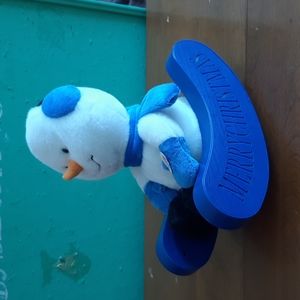 Snowman on sled musical decoration